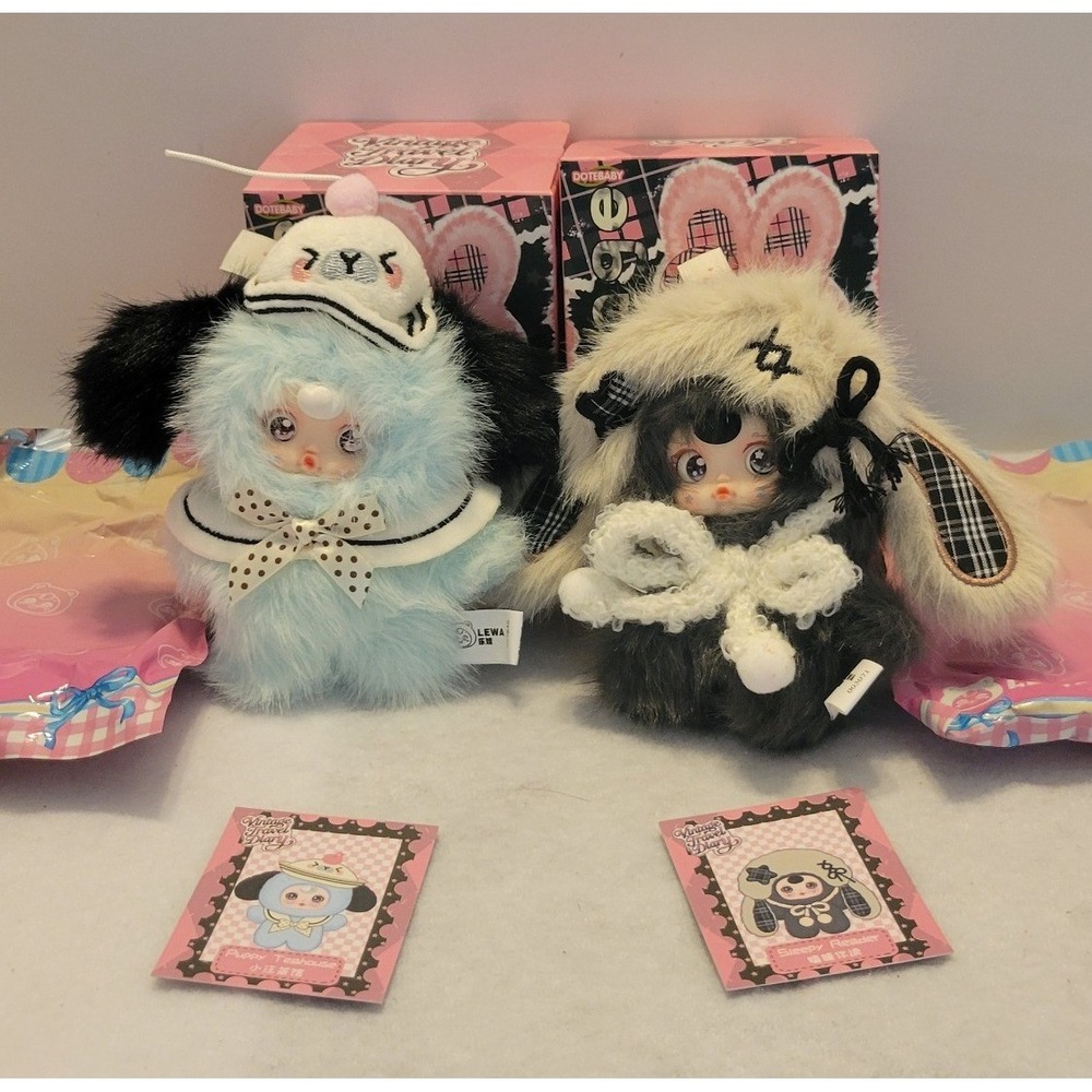 Lot of 2 Vtg Travel Diary Puppy Teahouse Sleepy Reader Blind Box Confirmed